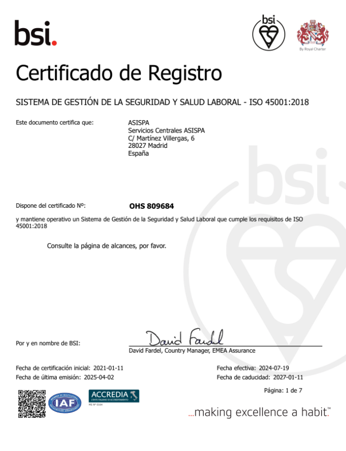 45001 anexo alcance certificado
