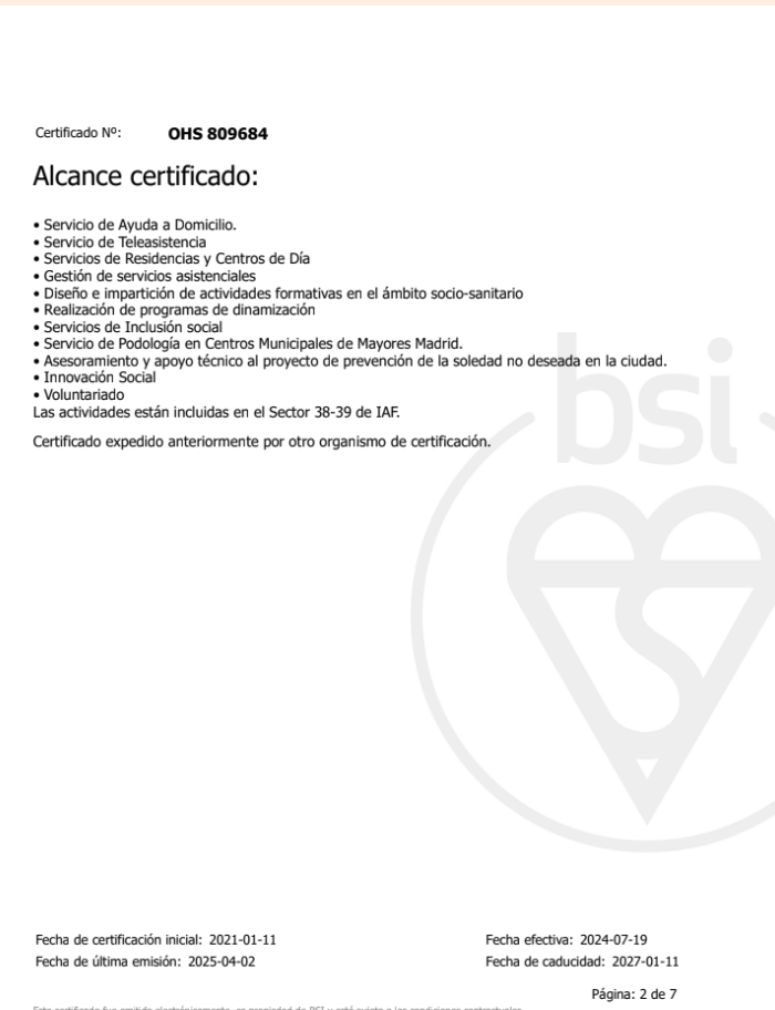 ISO 45001 certificado RRL