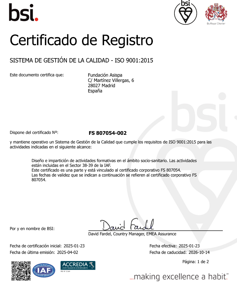 SISTEMA DE GESTIÓN DE LA CALIDAD certificado gestión de la calidad