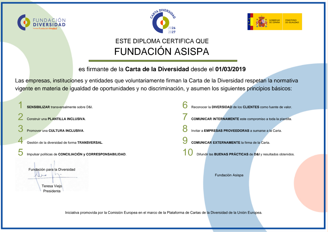 diploma-carta-diversidad diploma Fundación ASISPA carta de la diversidad